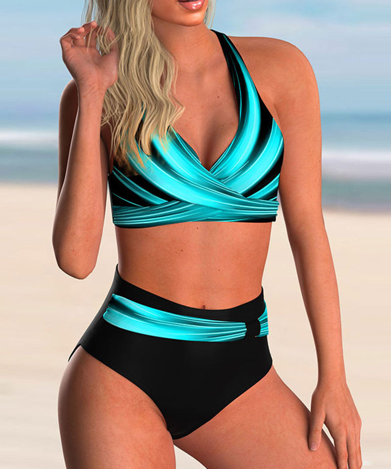 Liliana - Bikini szett keresztezett kivágással és mintával