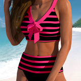 Laluna® | Csíkos Bikini Magas Derékkal