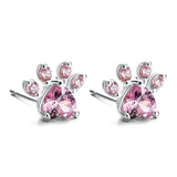 Conjunto de Joias em Ouro Rosa com Pata – 4 Peças com Coração de Zircônia (Anel, Colar, Brincos, Pulseira)