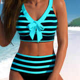 Laluna® | Csíkos Bikini Magas Derékkal