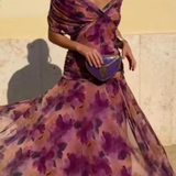 Ágnes - Elegáns Maxi Estélyi Ruha V-kivágással