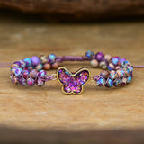 Bracelete de Borboleta em Opala Roxa Druzy