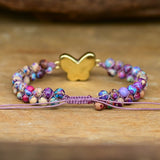 Bracelete de Borboleta em Opala Roxa Druzy