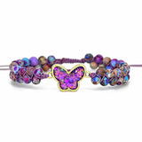 Bracelete de Borboleta em Opala Roxa Druzy