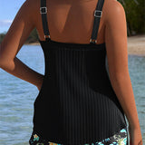 Laluna® | Csíkos Tankini Két Részes Strandsorttal
