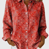 Elena™ | Paisley Mintás Gombos Blúz