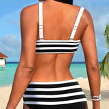 Laluna® | Csíkos Bikini Magas Derékkal
