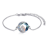 Pulseira de Charme de Cão Ajustável em Prata Esterlina