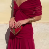 Ágnes - Elegáns Maxi Estélyi Ruha V-kivágással