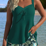 Laluna® | Csíkos Tankini Két Részes Strandsorttal
