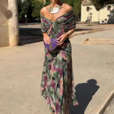 Ágnes - Elegáns Maxi Estélyi Ruha V-kivágással