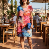 Panna | Elegáns márványmintás midi ruha