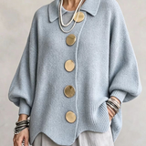 Isadora™ | Oversize Galléros Kardigán With Large Fémgombok