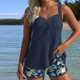 Laluna® | Csíkos Tankini Két Részes Strandsorttal