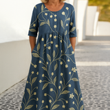 Eliza | Relaxált Midi Ruha - Effortless Elegance, Mindennapi Kényelem