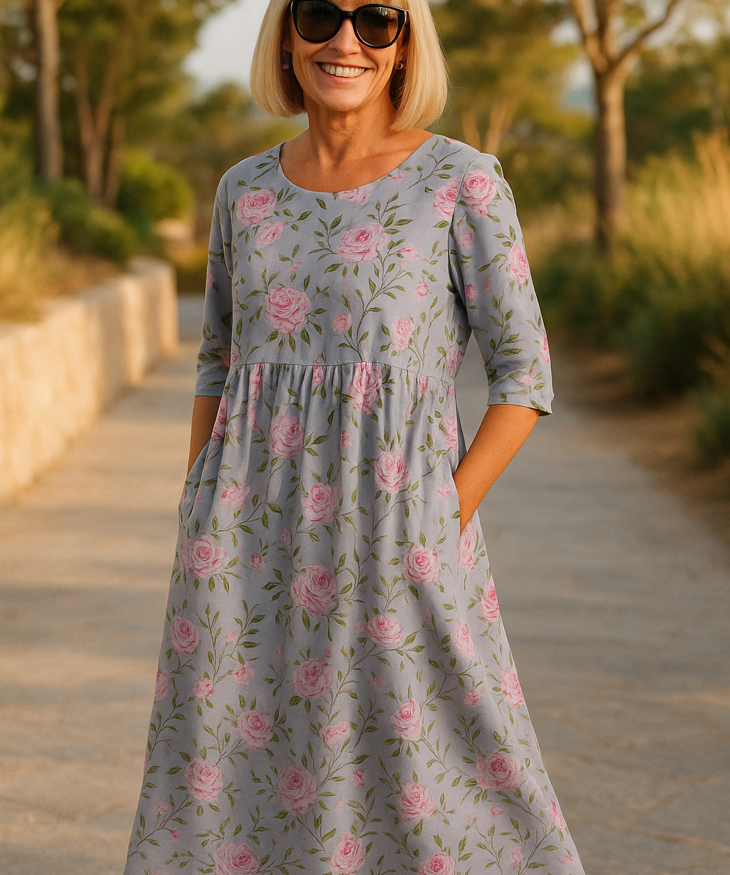 Eliza | Relaxált Midi Ruha - Effortless Elegance, Mindennapi Kényelem