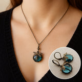Colar Vintage de Libélula Bonito com Brincos Bónus – Oferta por Tempo Limitado
