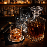 Whisky üvegek és poharak készlete