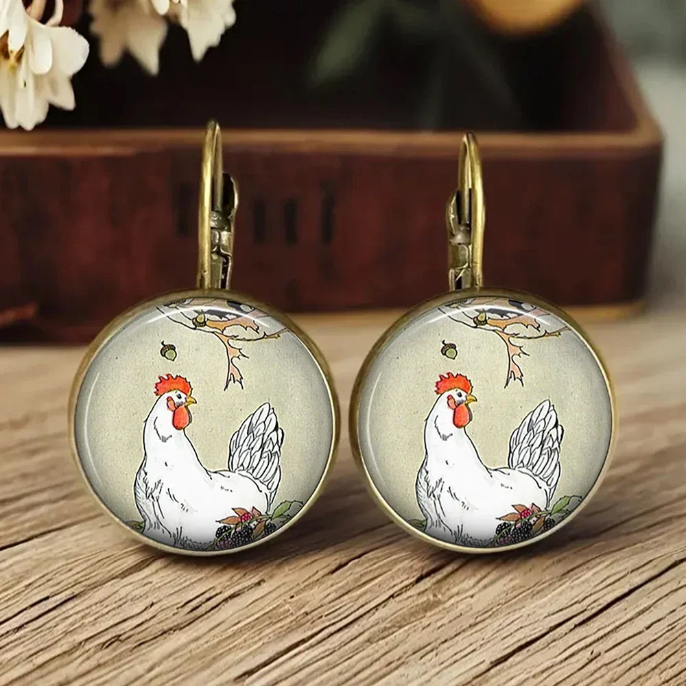 Brincos de Vidro com Dome de Animais Whimsical