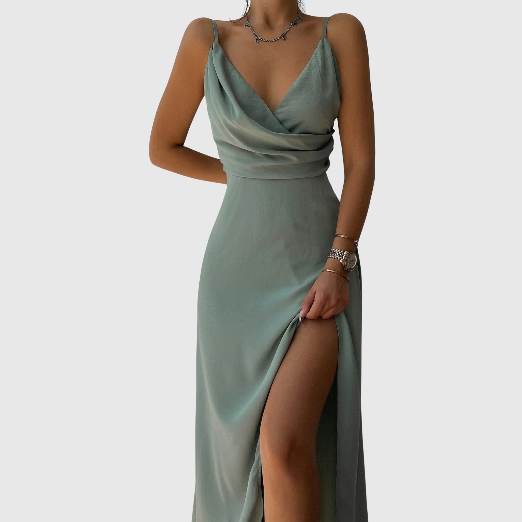 Katalin - Elegáns Hasított Maxi Ruha