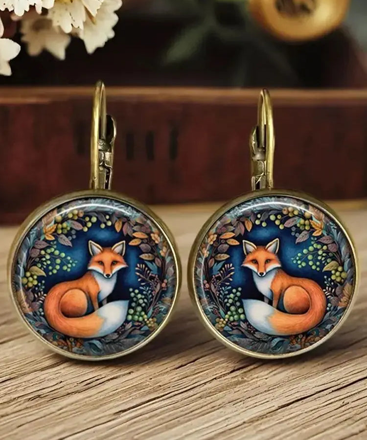 Brincos de Vidro com Dome de Animais Whimsical
