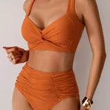 Nicoletta | Ráncolt Anyagú Bikini Bandeau
