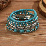 Riikka™ | Boho karkötő szett türkiz gyöngyökkel