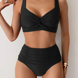 Nicoletta | Ráncolt Anyagú Bikini Bandeau
