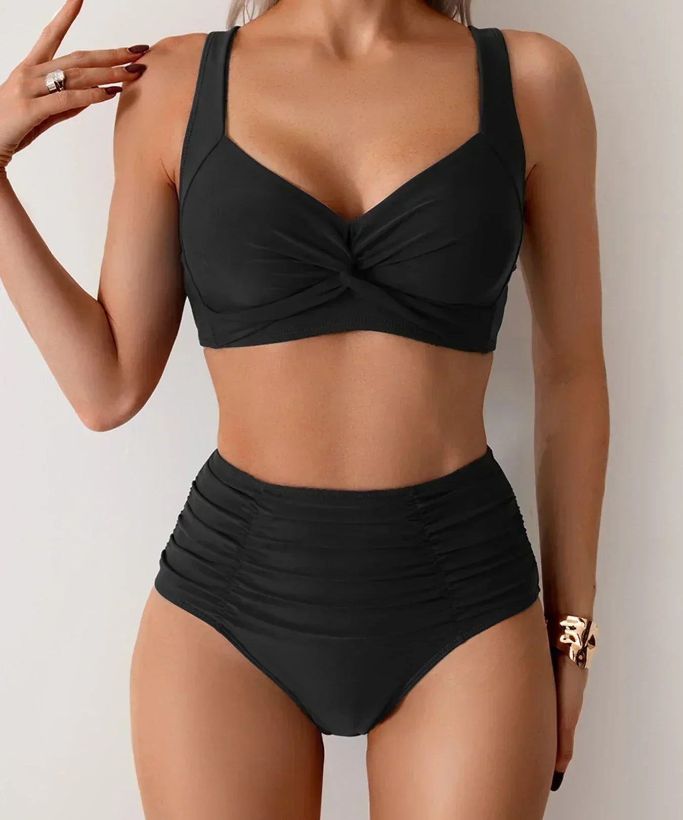 Nicoletta | Ráncolt Anyagú Bikini Bandeau