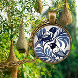 Colar de Pingente de Vidro do Espírito Animal da Floresta