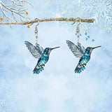 Brincos de Colibri em Cristal Azul