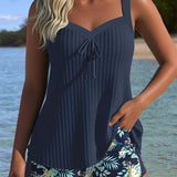 Laluna® | Csíkos Tankini Két Részes Strandsorttal