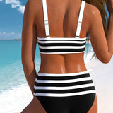 Laluna® | Csíkos Bikini Magas Derékkal