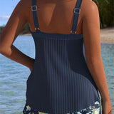 Laluna® | Csíkos Tankini Két Részes Strandsorttal