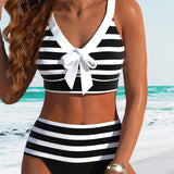 Laluna® | Csíkos Bikini Magas Derékkal