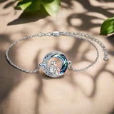 Pulseira de Charme de Cão Ajustável em Prata Esterlina