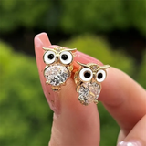 Vintage Kristály Bagoly Fülbevaló