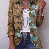 Sundara | Bohém vintage virágmintás ombré fodros dzseki