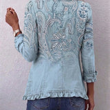 Estrella | Vintage paisley mintás fodros dzseki