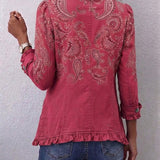 Anouk | Vintage paisley mintás fodros dzseki